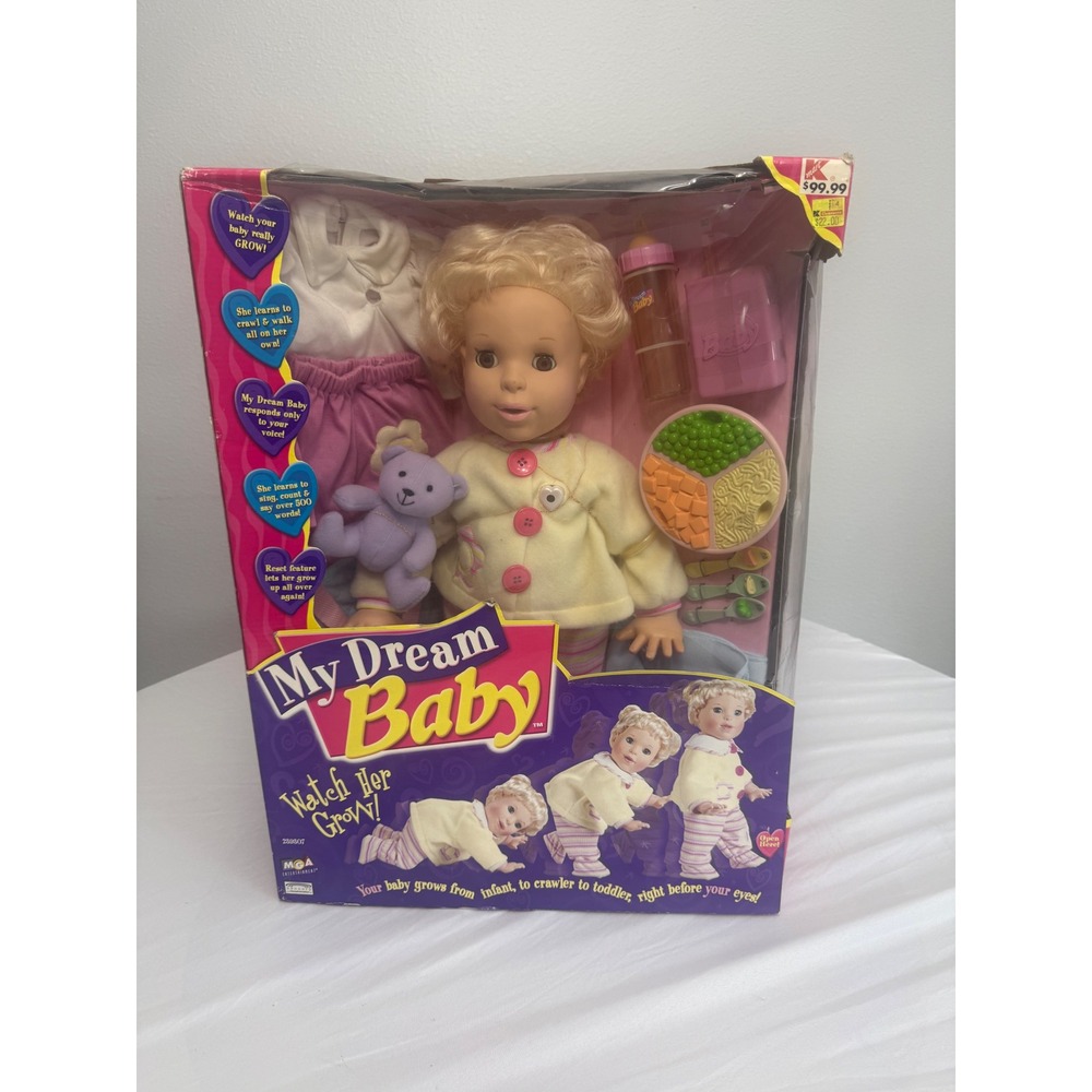 MGA My Dream Baby Doll Watch Her Grow Interactive Talking Crawling Blonde New